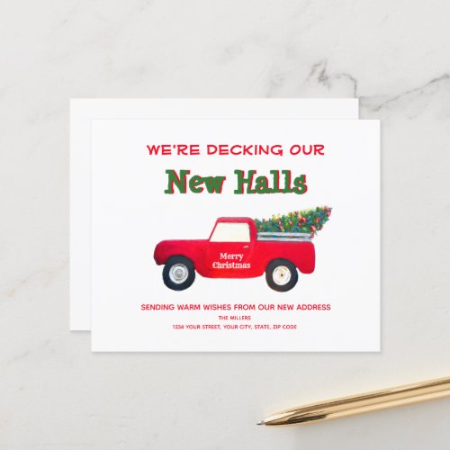 Christmas Red Truck Decking Halls Moving Budget