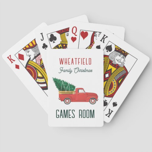 Christmas Red Truck Family Games Room Custom