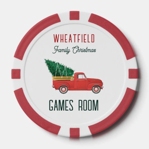 Christmas Red Truck Family Games Room Custom