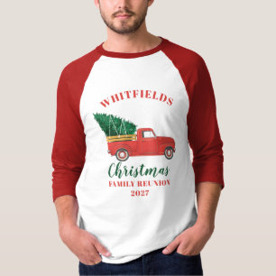 Christmas Red Truck Family Reunion Custom Matching T-Shirt