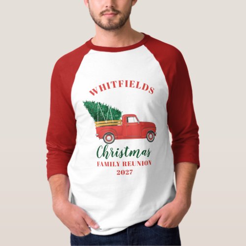 Christmas Red Truck Family Reunion Custom Matching T_Shirt