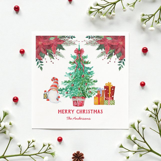 Christmas Red Truck Green White Festive Napkins (Creator Uploaded)