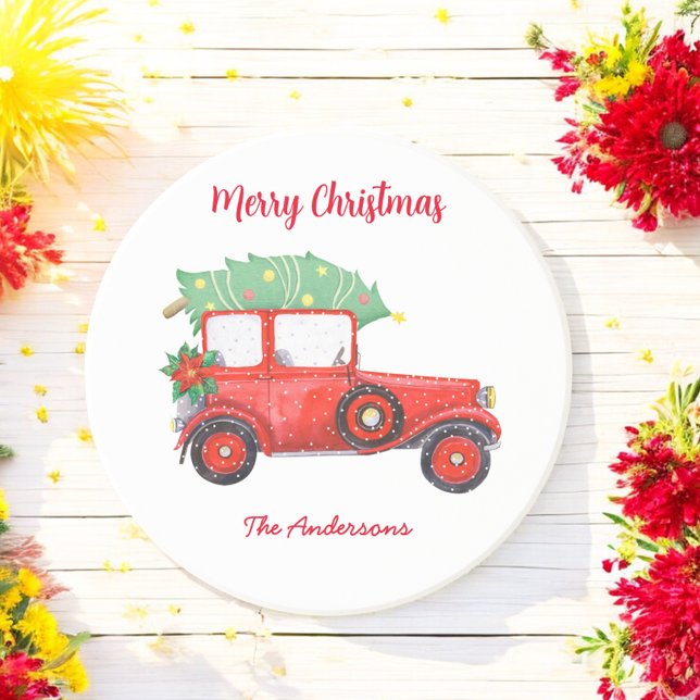 Christmas Red Truck Holiday Xmas Car   Coaster (Creator Uploaded)