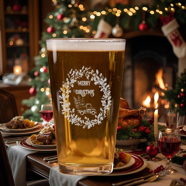 Christmas Red Truck  Pint Glass (Creator Uploaded)