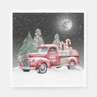 Christmas Red Truck With Candy Canes