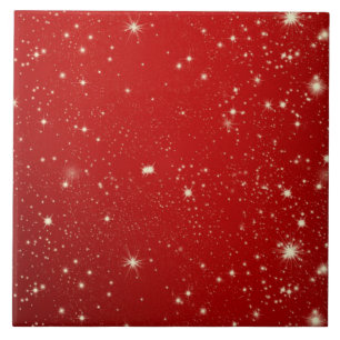 Christmas Red Twinkle, holiday design, Ceramic Til Ceramic Tile