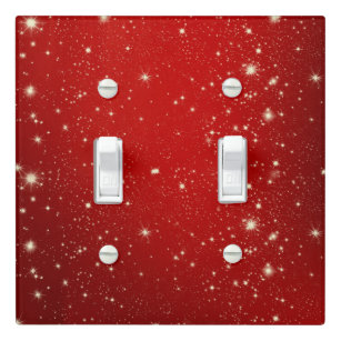 Christmas Red Twinkle, holiday design, Light Switch Cover