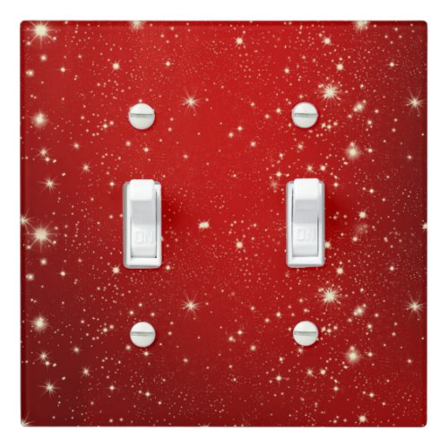 Christmas Red Twinkle holiday design Light Switch Cover