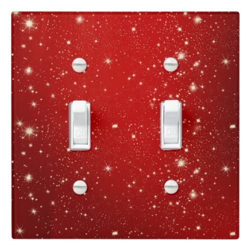 Christmas Red Twinkle holiday design Light Switch Cover