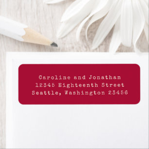 Christmas Red Typewriter Typography Return Address Label