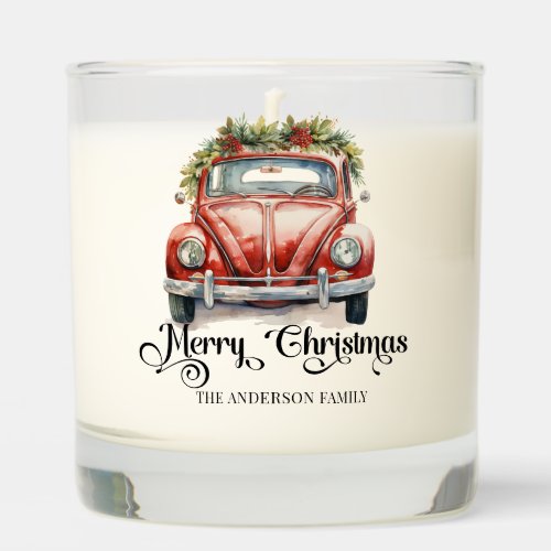 Christmas red vintage car scented candle