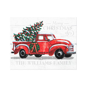 Vintage Red Truck Canvas Art Prints Zazzle