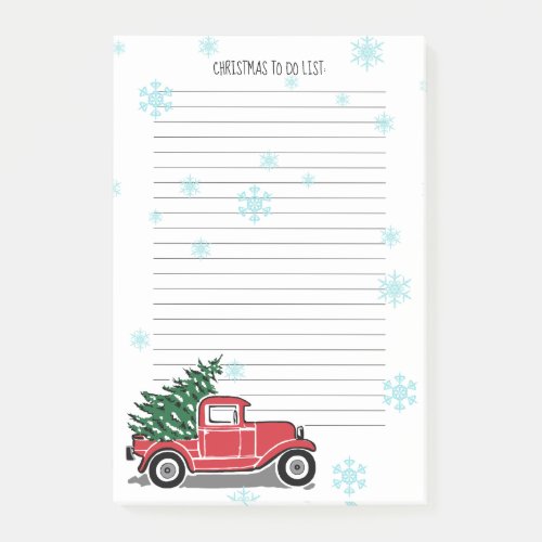 Christmas Red Vintage Truck To Do List Post_it Notes