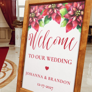 Christmas Red Wedding Welcome Foam Board