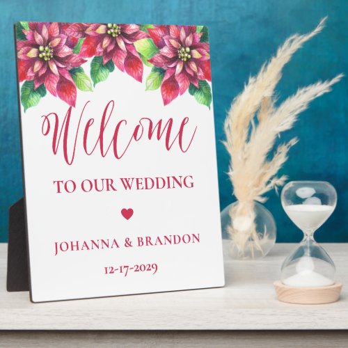 Christmas Red Wedding Welcome  Plaque
