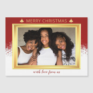 Christmas Red White and Gold Group Photo Holiday