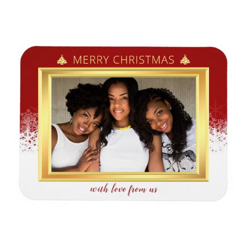 Christmas Red White and Gold Group Photo Magnet