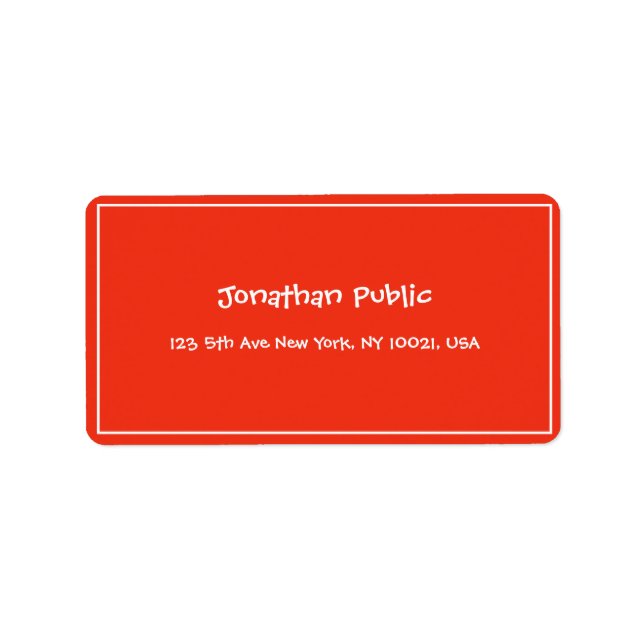 Christmas Red White Calligraphed Template Address Label (Front)