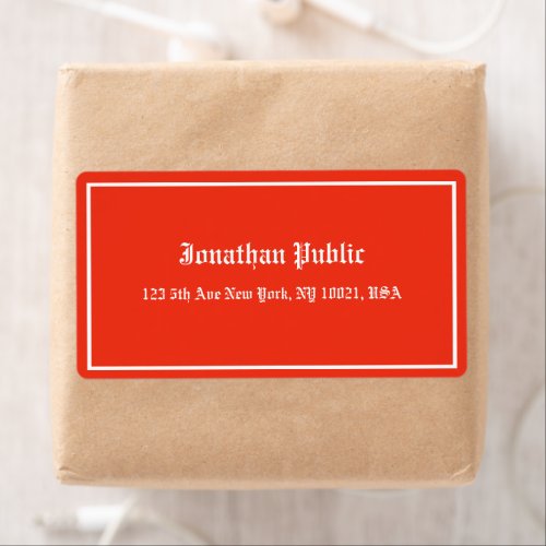 Christmas Red White Calligraphy Template Shipping Label