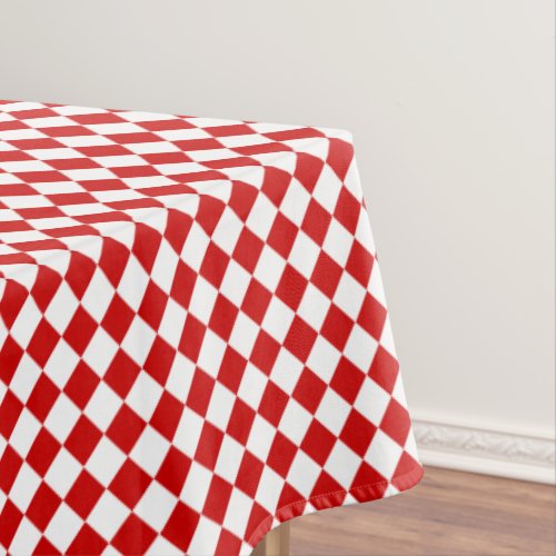 Christmas Red White Checkered Pattern Home Decor Tablecloth