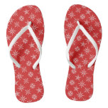 Christmas Red White Elegant Holidays Flip Flops