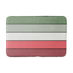 Christmas Red White Green Color On Textured Paper Bath Mat