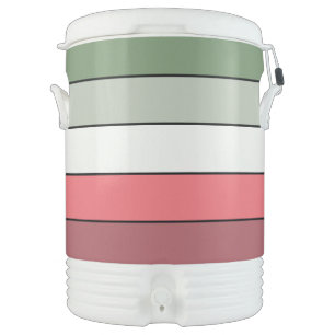 Christmas Red White Green Color On Textured Paper Beverage Cooler