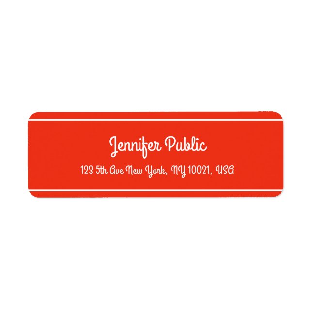 Christmas Red White Hand Script Elegant Template Label (Front)