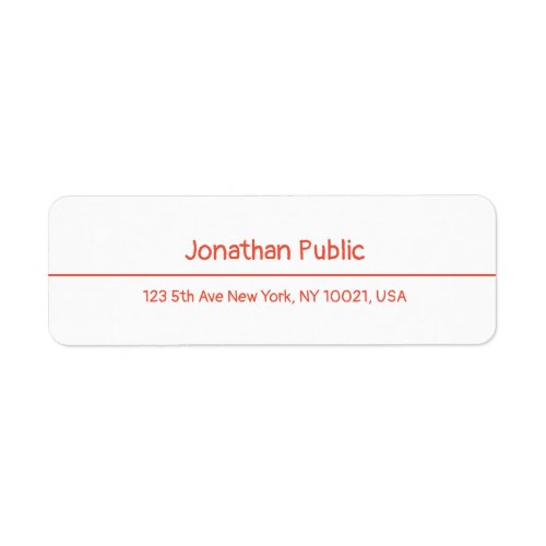 Christmas Red White Hand Script Return Address Label