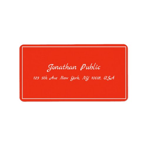 Christmas Red White Hand Script Template Address Label