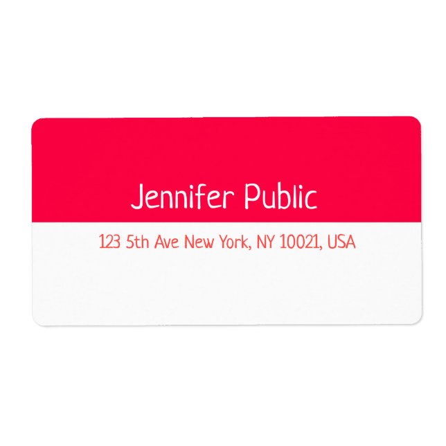 Christmas Red White Handwriting Shipping Address Label (Front)