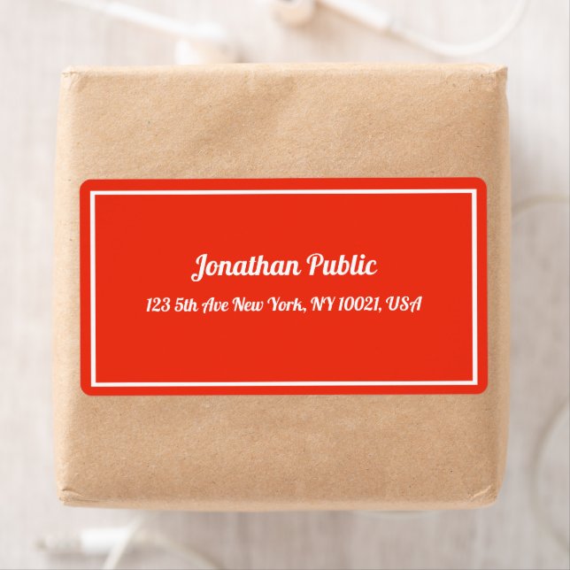 Christmas Red White Handwritten Template Shipping Label (Insitu)