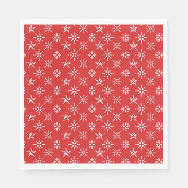 Christmas Red White Holidays Elegant Napkins (Front)