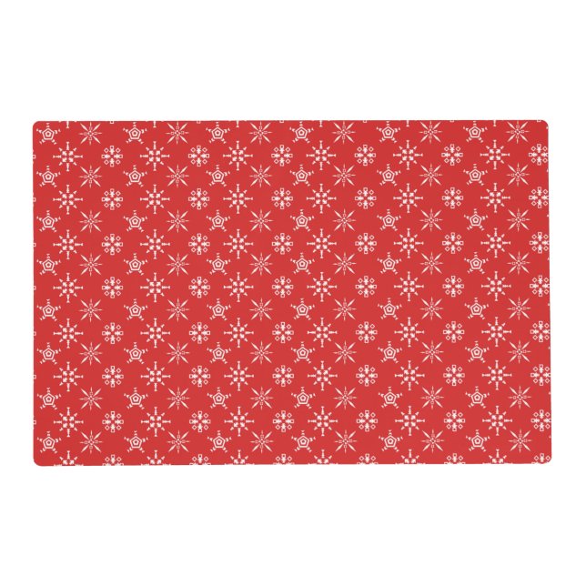 Christmas Red White Holidays Modern Placemat (Front)