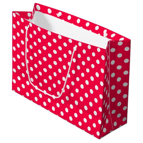Christmas Red White Polka Dots Template Elegant Large Gift Bag