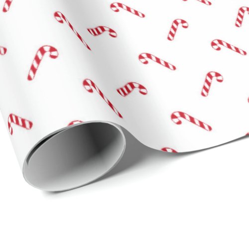 Christmas red white simple cute candy cane pattern wrapping paper
