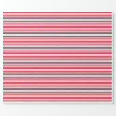 Christmas Red White Simple Stripes Wrapping Paper (Flat)