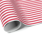 Christmas Red White Simple Stripes Wrapping Paper (Roll Corner)