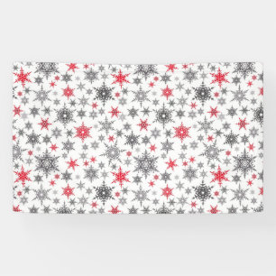 Christmas, red, white, snowflakes, winter, New yea Banner