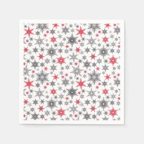 Christmas red white snowflakes winter New yea Napkins