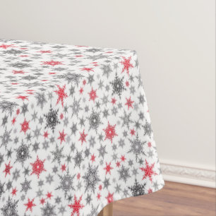 Christmas, red, white, snowflakes, winter, New yea Tablecloth