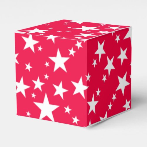 Christmas Red White Stars Elegant Template Favor Boxes