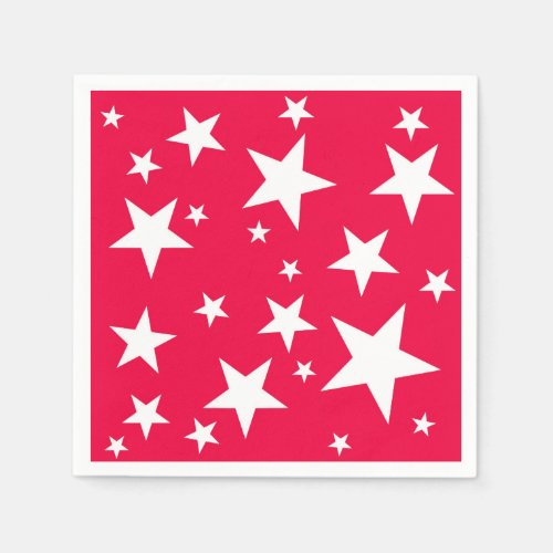 Christmas Red White Stars Elegant Template Napkins