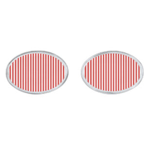 Christmas Red White Stripes Cufflinks