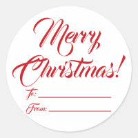 Christmas red white to from blank script elegant
