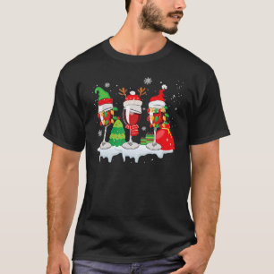 Christmas Red Wine Glass Santa Hat For Women Men X T-Shirt