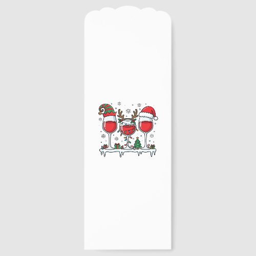 Christmas Red Wine Glasses Holiday Vector Bookmarks