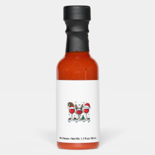Christmas Red Wine Glasses Holiday Vector Hot Sauces