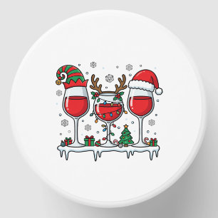 Christmas Red Wine Glasses Holiday Vector Mini Candle Favors