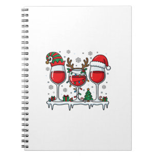 Christmas Red Wine Glasses Holiday Vector Notebook